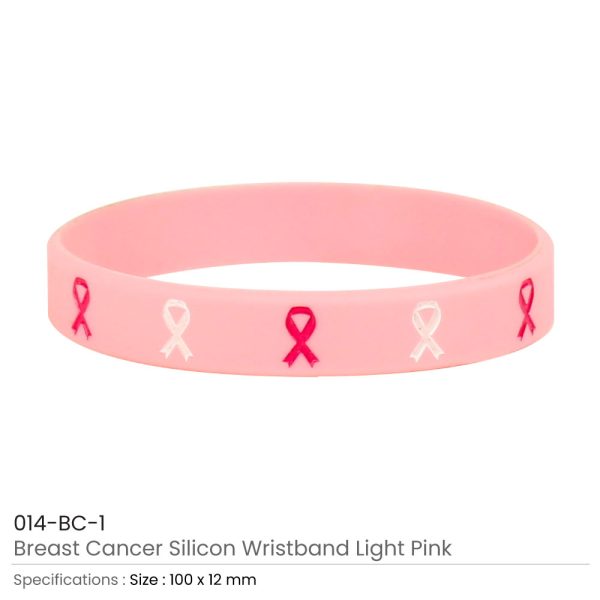 Breast Cancer Awareness Wristbands Light Pink